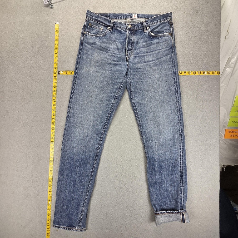 Edwin Jeans Mens 33x34 Blue Selvedge EEU33 Made‎ in Japan Whiskers Honeycomb